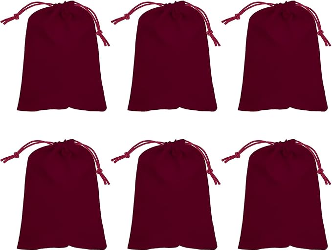 PATIKIL 6 Pcs Velvet Drawstring Bags, 8 x 10 Inch Large Velvet Cloth Jewelry Gift Pouches with Drawstring, Favor Candy Bag...