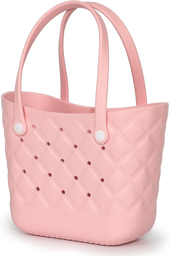 Sequoixee Small Waterproof Beach Bag for Little Girls and Women Lightweight Rubber Beach Tote for Pool, Travel,Beach,Sports