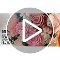 Preserved Flowers Bouquet with Bear, 3 Real Forever Flowers for Delivery, Long-Lasting Pink Eteranl Roses Bouquet, Mothers...