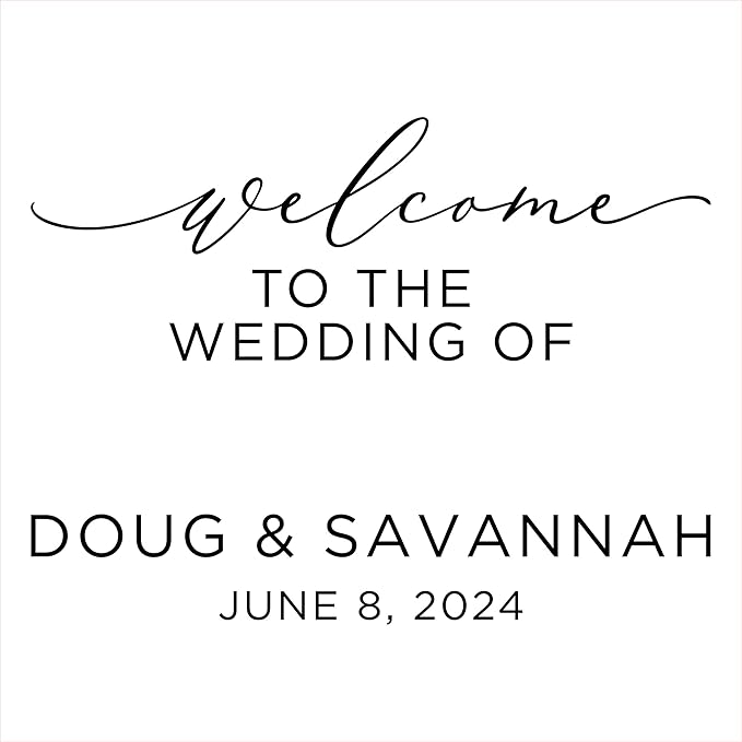 Welcome to Our Wedding Flower Box Decal, Personalized Bloom Box Sticker, Vinyl Lettering for Custom Floral Pop Up Box Sig...