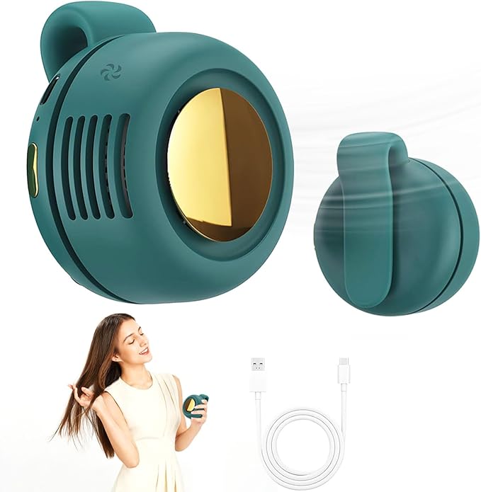 VYWmna Portable silent mini bladeless fan 3-speed clip-on fan 360° rotatable, suitable for outdoor, travel and office use,...