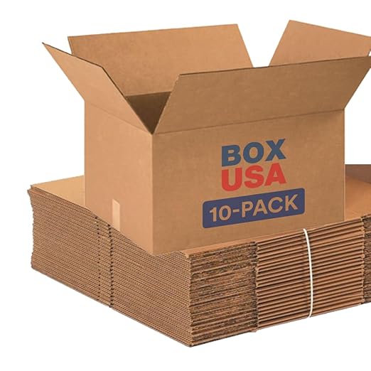 BOX USA Moving Boxes Large 23"L x 17"W x 12"H 10-Pack - Corrugated Cardboard Box for Shipping, Mailing, Packing, Packaging...