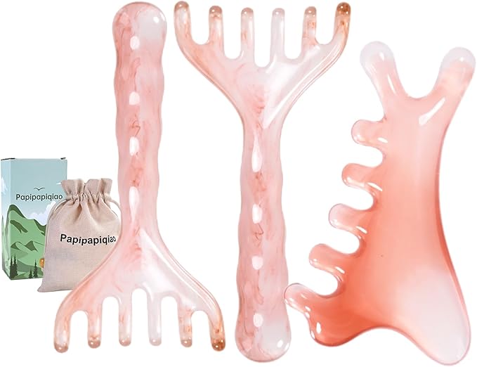 Papipapiqiao Scalp Massager Handheld Comb Resin Relax Massage Tool - Manual Relaxation Tool for Soothing Head Massage, Nos...