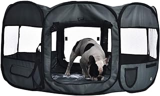 AmazonBasics Foldable Octagonal Indoor/Outdoor Portable Soft Pet Dog Playpen with Storage Pockets, Large (45 x 45 x 24 inc...