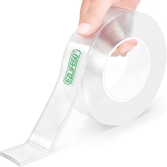 EZlifego Double Sided Tape Heavy Duty(Extra Large 16.5FT), Nano Adhesive Mounting Tape Wall Decor,Sticky Picture Hanging A...