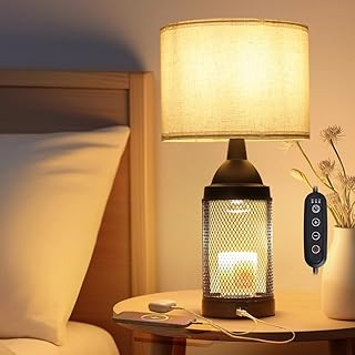 Electric Candle Warmer Lamp Dlack,24H Cycle Timer, Dimmable, Dual Charging Port, Wax Melt Warmer with 2 Bulbs,Country Lamp...