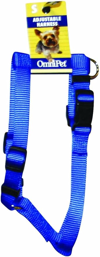 OmniPet Kwik Klip Adjustable Nylon Pet Harness, Hurricane Blue, Small
