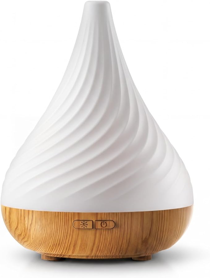 Cegsin Essential Oil Diffuser with Adapter, 130ml Aromatherapy Scent Machine for Home & Office, 7 Color LED & Breathing Li...