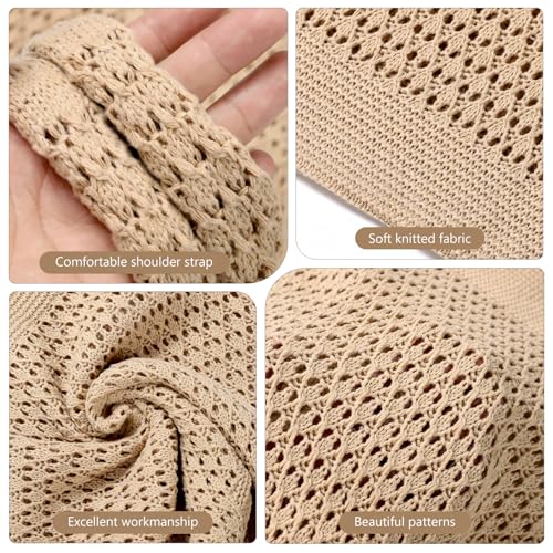WantGor Crochet Bags, Beach Mesh Tote Bag Womens Shoulder Shopping Handbag Casual Travel Totes Bag Foldable Hobo Bags