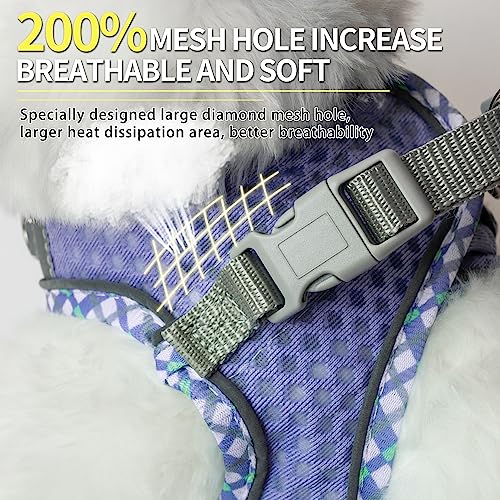 JOYPAWS Tiny Dog Harness, All Weather Diamond Mesh, Reflective Stripes, No Pull Step in Lightweight Vest Harness for Pupp...