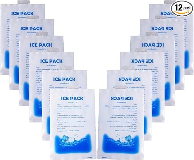 12Pcs Gel Ice Packs for Cooling Vest - Cold Packs for Ice Cooling Safety Vest, Reusable Ice Packs for Injuries Food Preser...