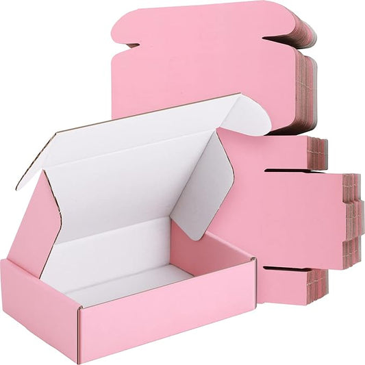 Spakon 50 Packs Shipping Boxes Cardboard Corrugated Mailer Packaging Boxes for Small Business Cute Small Box Cardboard Car...