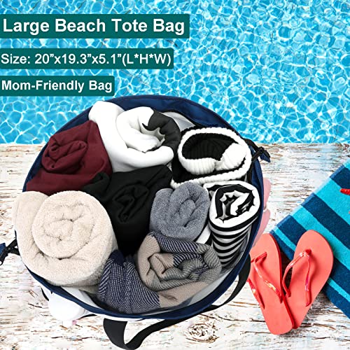 JIANYA Beach Bag Women Waterproof Sandproof Beach Tote Bags with Cooler Top Zipper Large Totes for Pool Travel Daily