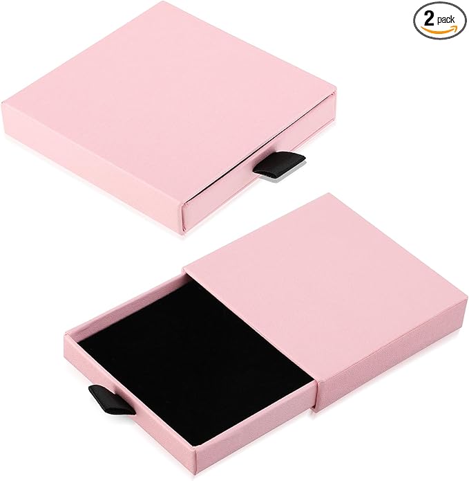 Yolev 2 Pack Jewelry Gift Boxes Cardboard Jewelry Boxes, 2.9x3.1x0.7Inch Small Gift Boxes for Bracelets Earrings Necklaces...