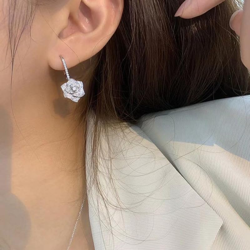 Luxury Fashion Dangle Earrings for Women Shining Dazzling Crystal Rhinestone Drop Earrings Wedding Engagement Party Valent...