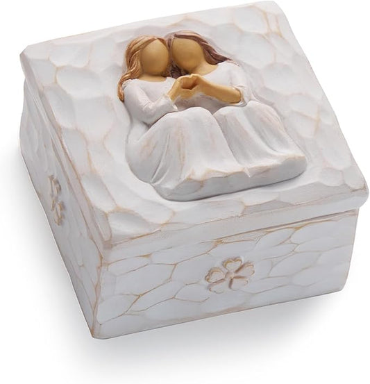HORTIX Best Friend Birthday Gifts for Women, Friendship Gifts for Women,Forever Friends, Sculpted Hand-Painted Keepsake Box