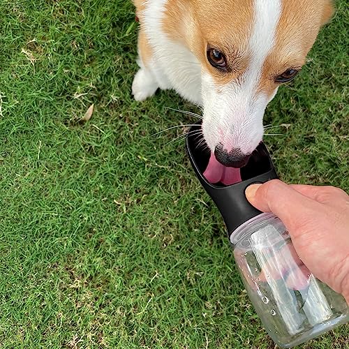 WePet Portable Dog Water Bottle with Food Container, 19 OZ + 6 OZ, Leak Proof Puppy Water Dispenser with Drinking Feeder f...