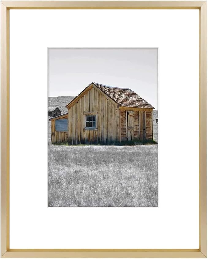 Golden State Art, 8x10 Gold Picture Frame Display Photo 5x7 with Mat or 8 x 10 Without Mat for Wall Mounting, Classic Sati...