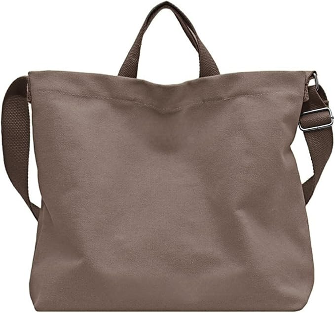 Women's Canvas Tote Bag inside Out Bag with Adjustable Crossbody Strap for Work Travel Shopping Durable Handbag for Men