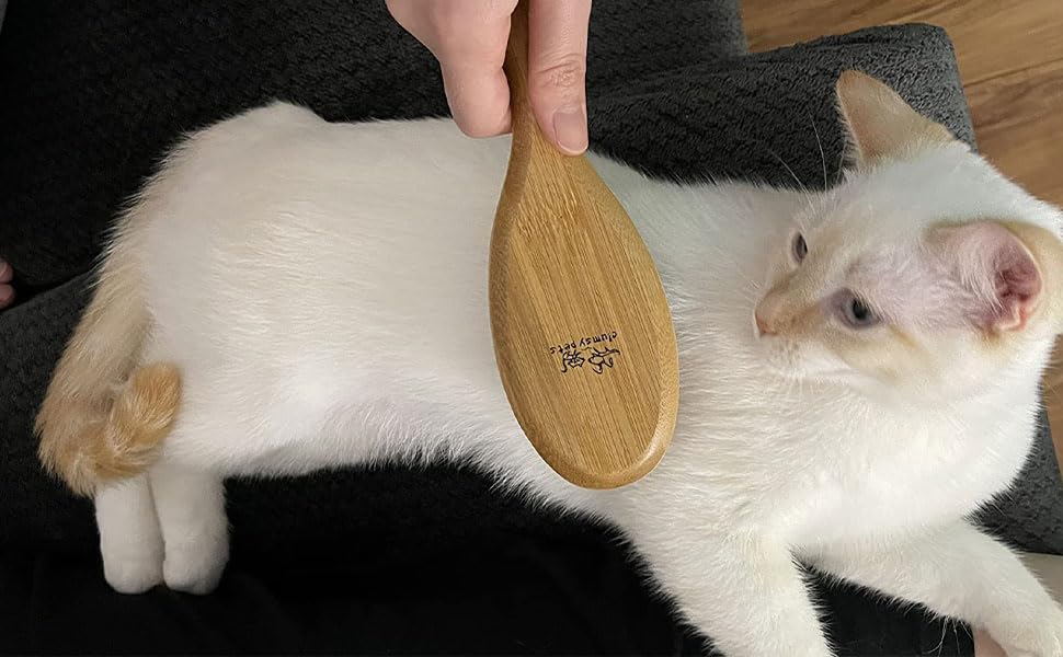 ClumsyPets Dog & Cat Ball Pin Slicker Grooming Brush with Bamboo Handle for Pets Massage Bath and Removes Mats Loose Fur H...
