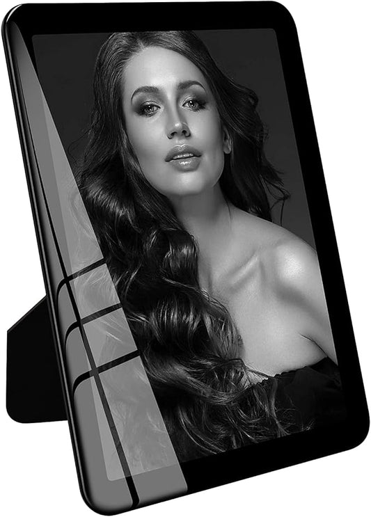 Bluesun 5x7picture frame, glass frame clear, hanging picture frame, Matted for wall and tabletop Decor (5x7, Black)