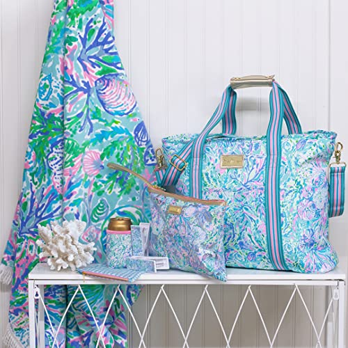 Lilly Pulitzer Picnic and Beach Cooler Bag, Insulated Soft Cooler with Adjustable Shoulder Strap and Zippered Top, Large f...