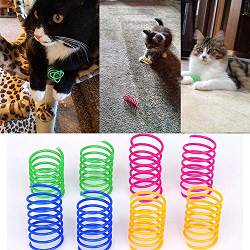 ISMARTEN Cat Spring Toy (60 Pack), Cat Kittens Toys Plastic Coil Spiral Springs for Swatting, Biting, Hunting, and Active ...
