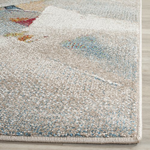 SAFAVIEH Porcello Collection Runner Rug - 2'3" x 6', Grey & Multi, Modern Abstract Design, Non-Shedding & Easy Care, Ideal...