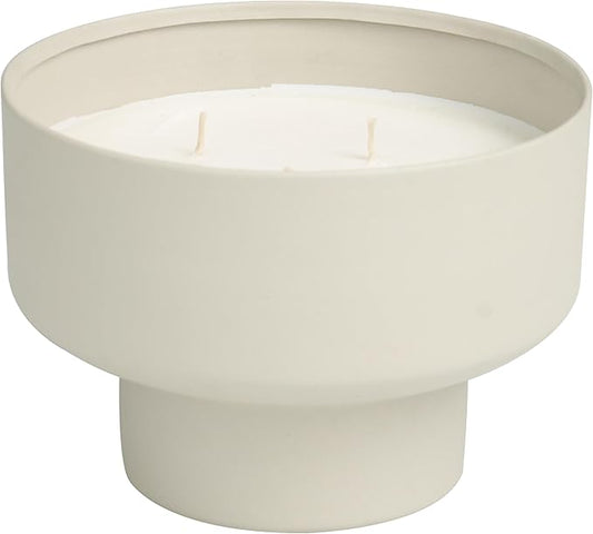 Deco 79 Metal Decorative Candle White Sage Scented Matte 50 oz 3 Wick Aromatherapy Candle with White Wax, Wax Aromatherapy...