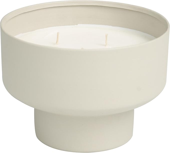 Deco 79 Metal Decorative Candle White Sage Scented Matte 50 oz 3 Wick Aromatherapy Candle with White Wax, Wax Aromatherapy...