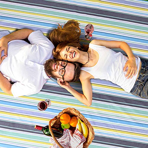 GIVERARE Picnic Beach Blanket, XL Sandfree Waterproof Outdoor Camping Blanket, Quick Drying Oxford Family Mat, Portable Ex...