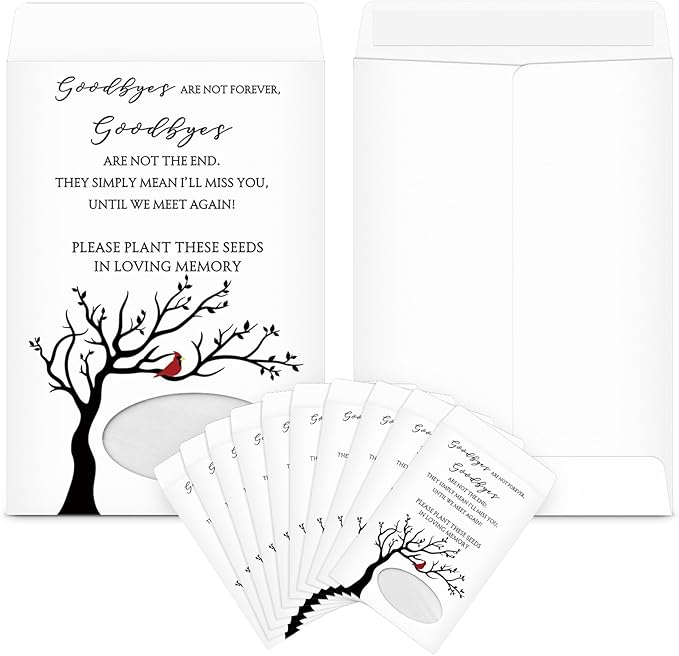 Humyoun 100 Pcs Cardinal Memorial Coin Envelopes Kraft Small Coin Envelopes Plant Small Flower Packets Celebration of Life...