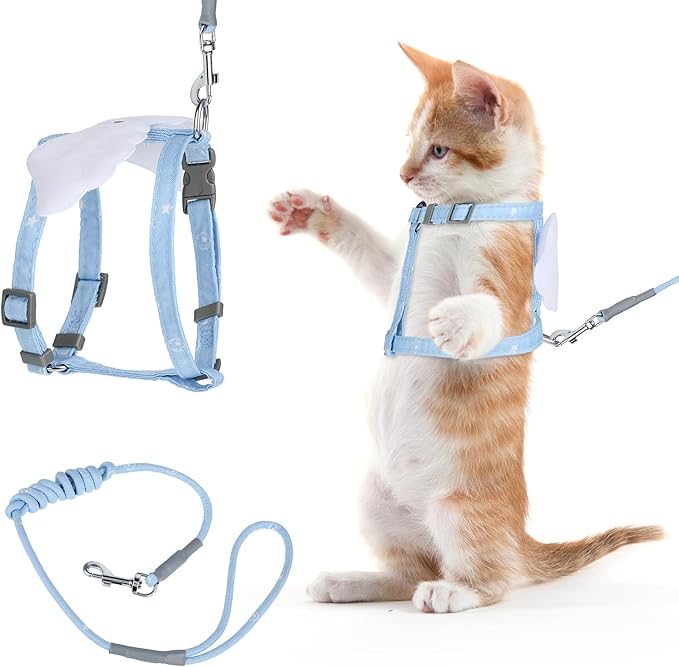 TIESOME Cat Harness and Leash Set, Adjustable Gradient Kitten Harness Escape Proof Harness with Leash for Kitty Outdoor Wa...