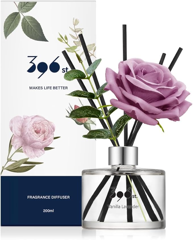 396 st. Rose Flower Reed Diffuser, Vanilla Lavender, 200ml(6.7oz) / Reed Diffuser Sets, Home Fragrance, Scented Oils, Home...