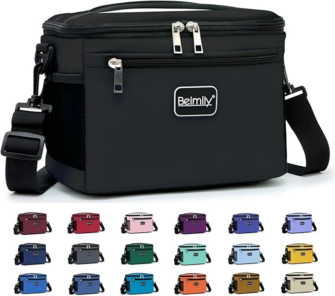 BEIMILY Lunch Box for Men/Women, Small Insulated Lunch Bag, Leak-Proof Soft Cooler Tote Bag, Reusable LunchBox for Work, T...