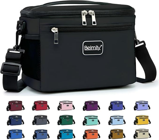 BEIMILY Lunch Box for Men/Women, Small Insulated Lunch Bag, Leak-Proof Soft Cooler Tote Bag, Reusable LunchBox for Work, T...
