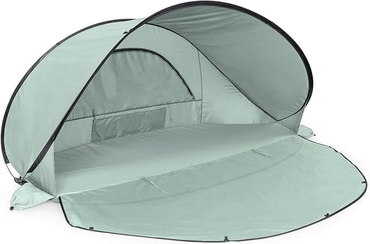Picnic TIME Manta Portable Beach Tent, Fully-Assembled Pop Up Tent, Beach Shade and Sun Shelter, Instant Outdoor Shade wit...