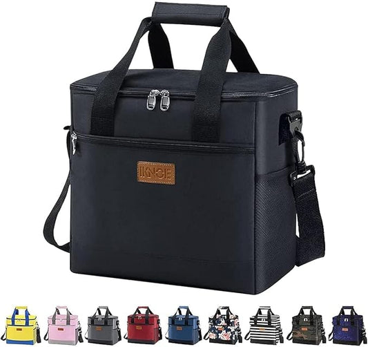 Iknoe Large Cooler Bag Collapsible 24 Can Insulated Bags Leakproof Lunch Cooler Tote with Multi-Pockets for Adult Insulate...