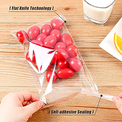 SUREHOME Cookie Bags Cellophane Clear Individual Treat for Cookies, 5x6 Inch Gift Giving Packaging, 100PCS Plastic Self Ad...
