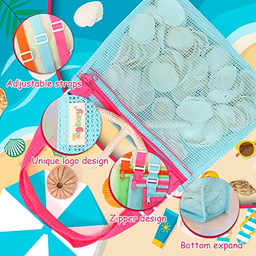 Tagitary Beach Toys Mesh Beach Bag Sand Toy Seashell Collecting Bag Pool Bag Swimming Beach Accessories Gift for Boys and ...