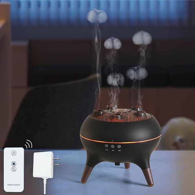 AChoice4U Essential Oil Diffuser 250ML Dancing Jellyfish Aromatherapy Diffuser Humidifier with 7 Colors LED Lights,Remote ...