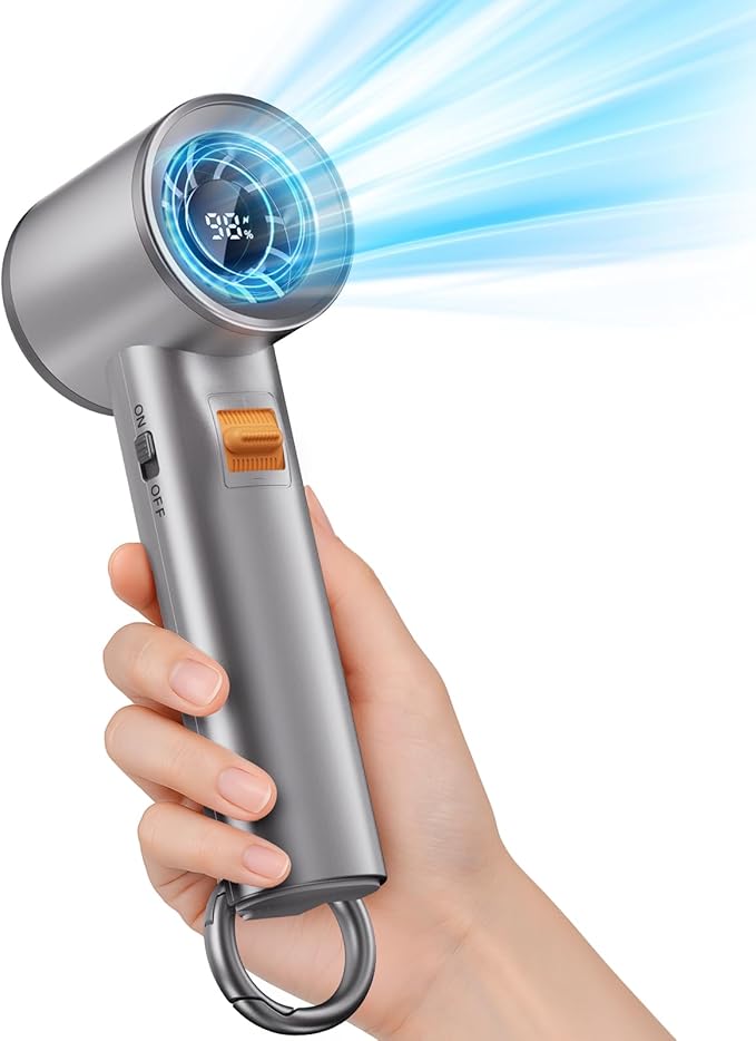 Portable Handheld Turbo Fan for Outdoor - 5000mah Mini Handheld Personal Pocket Fan for Powerful Airflow Wind - 20hrs,100 ...