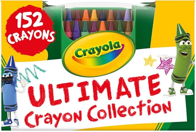 Crayola Ultimate Crayon Box Collection (152ct), Bulk Kids Crayon Caddy, Classic & Glitter Colors, Coloring Book Supplies, ...