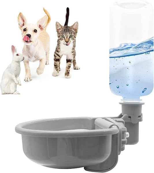 VANNON 16oz Pet Water Bottle, Gravity Dog Water Bowl Dispenser for Cage, Anti-Overflow Water Dispenser for Small Dogs, Cat...