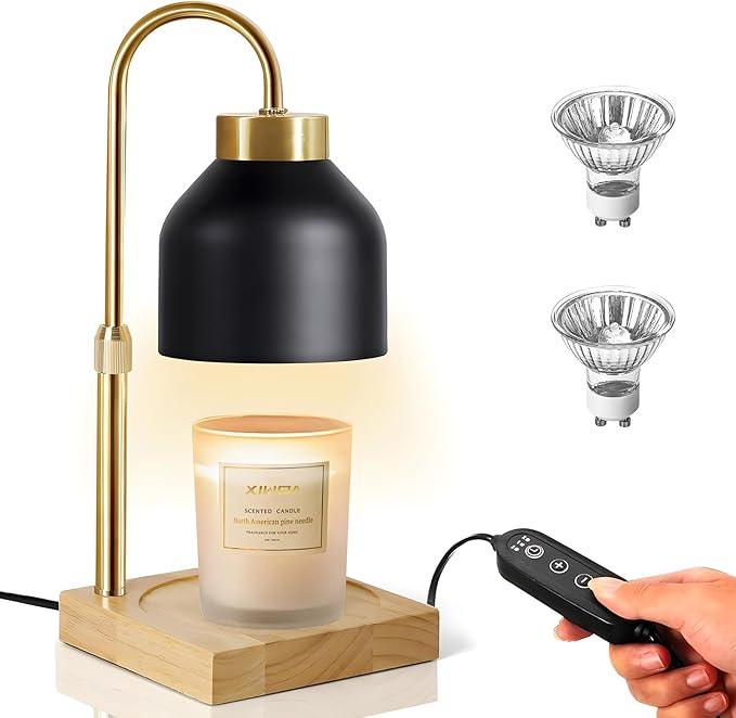Xiwoa Electric Candle Warmer Lamp with 2H/4H/8H Timer Dimming Height Adjustable Safety Night Lamp, Home Scented Jar Candle...