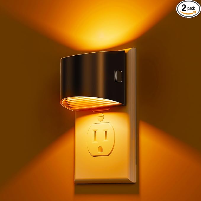 L LOHAS LED Night Light 2 Pack, Night Lights Plug into Wall, Dusk to Dawn Sensor Nightlight, 3 Level Brightness Adjustabl...