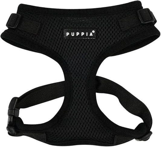 Authentic Puppia RiteFit Harness with Adjustable Neck, Black, Large