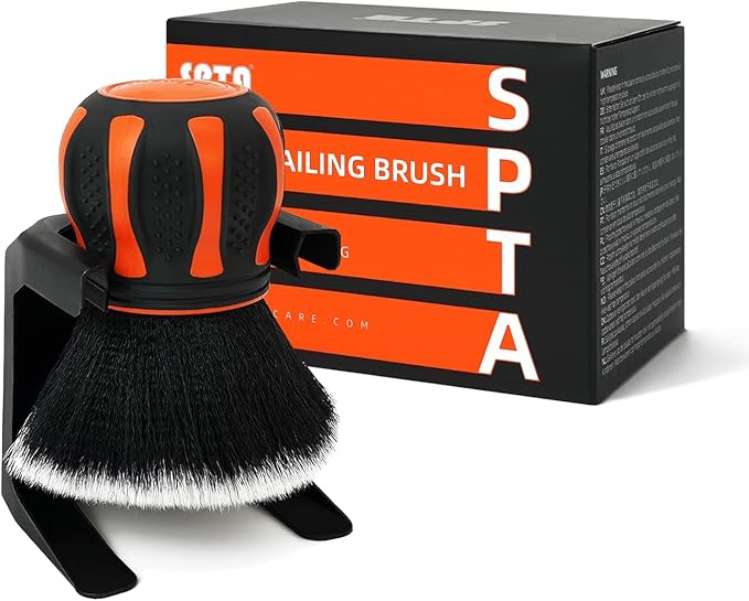 SPTA Ultra Soft Detailing Brush, Car Detail Brush, Orange Handle XL Synthetic Brush - Ultra Soft Bristles, Comes with Stor...