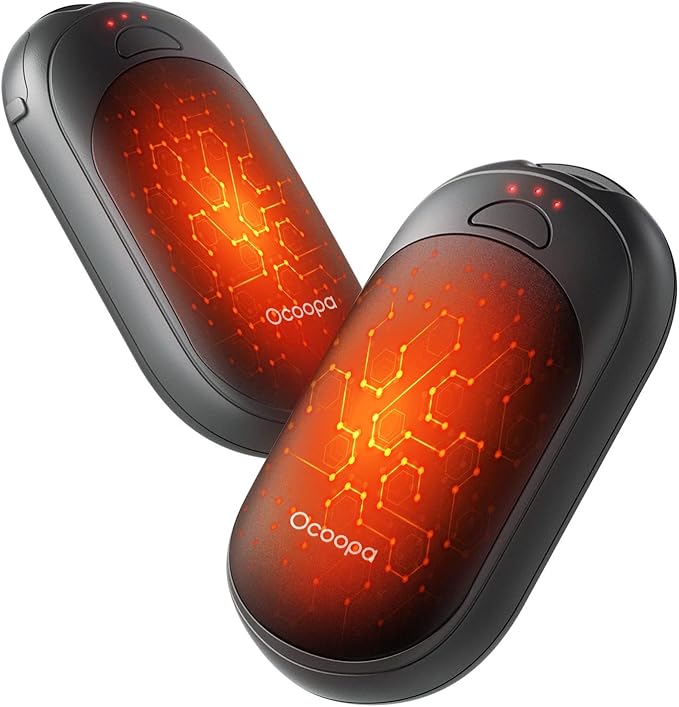 OCOOPA Magnetic Hand Warmers Rechargeable 2 Pack, UL Safety Heat 100-126°F, 3-Settings, Pocket-Sized, Max. 8 Hrs Long Last...