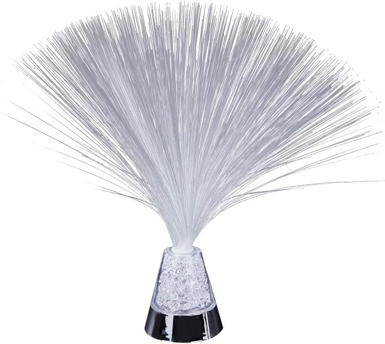 Colour Changing Fibre Optic Crystal Lamp - 13.5" Mood Lamps for Bedroom Living room study room, Fiber Optic Night Light wi...